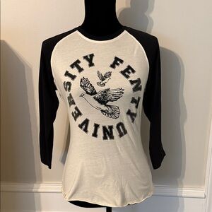 Fenty Puma Black and Cream Long Sleeve Tee